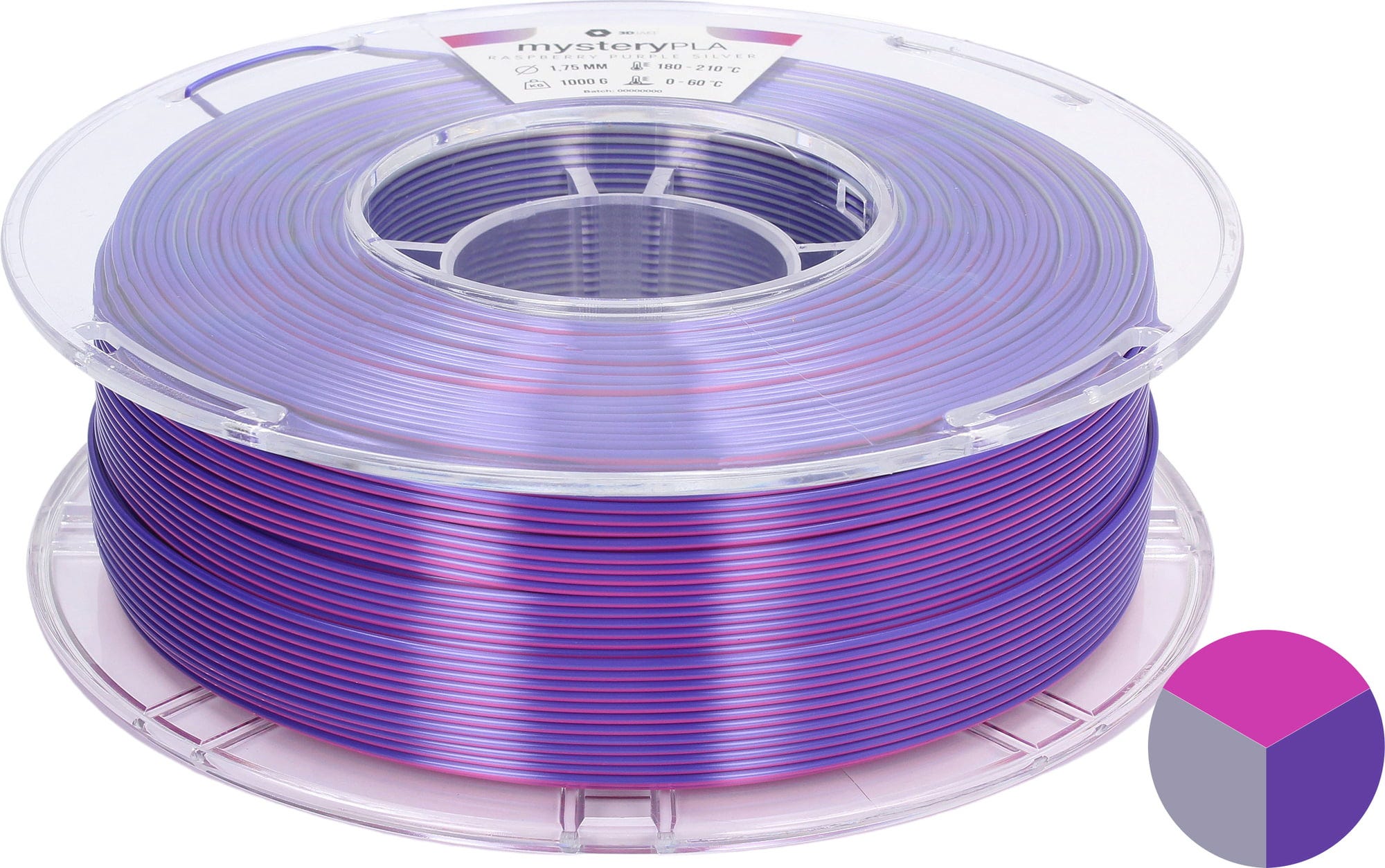 3DJAKE  mysteryPLA Amethyst Dream, 1,75 mm / 1000 g    Dreifarbiges PLA-Filament für bunte Farbkreationen in Amethyst Dream