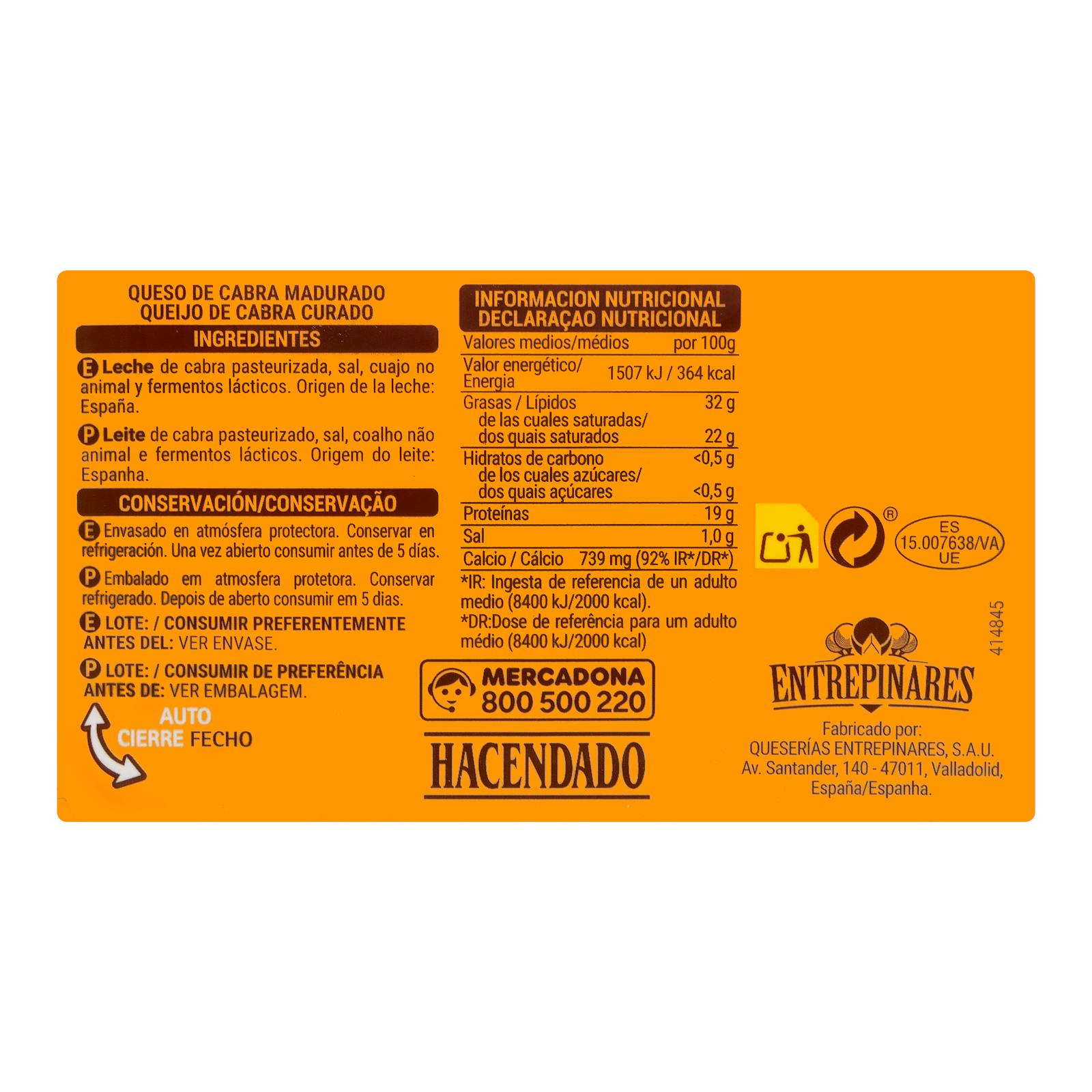 Tranches de fromage de chèvre Hacendado
