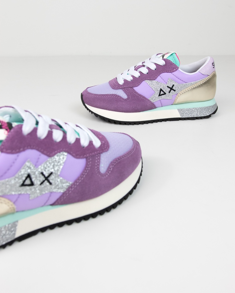 Sun 68 Star girl Glitter Lage sneakers  - paars
