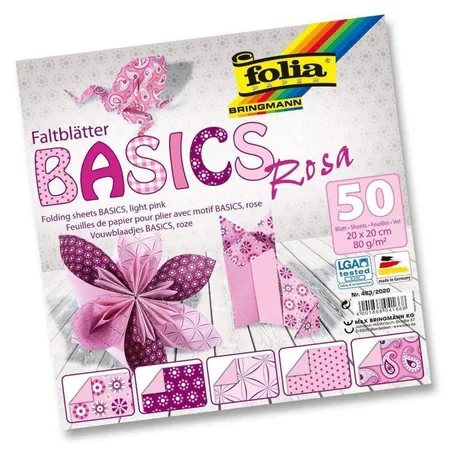 Folia Faltblätter Basics rosa, 50 Blatt