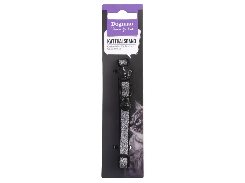 DOGMAN Kattehalsbånd Glitter sort
