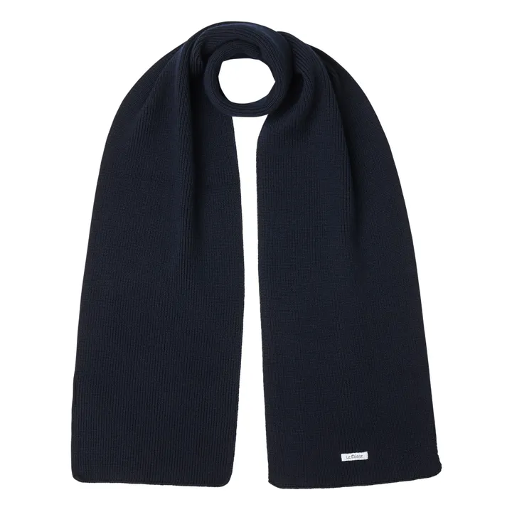 Le Minor Echarpe Laine Mérinos | Bleu marine