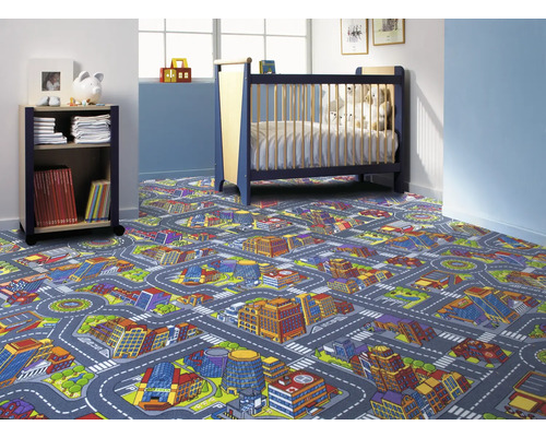 Kinderluspooltapijt, Street grey, 400 cm (per meter verkocht)