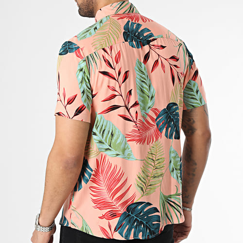 Chemise Manches Courtes Floral Rose