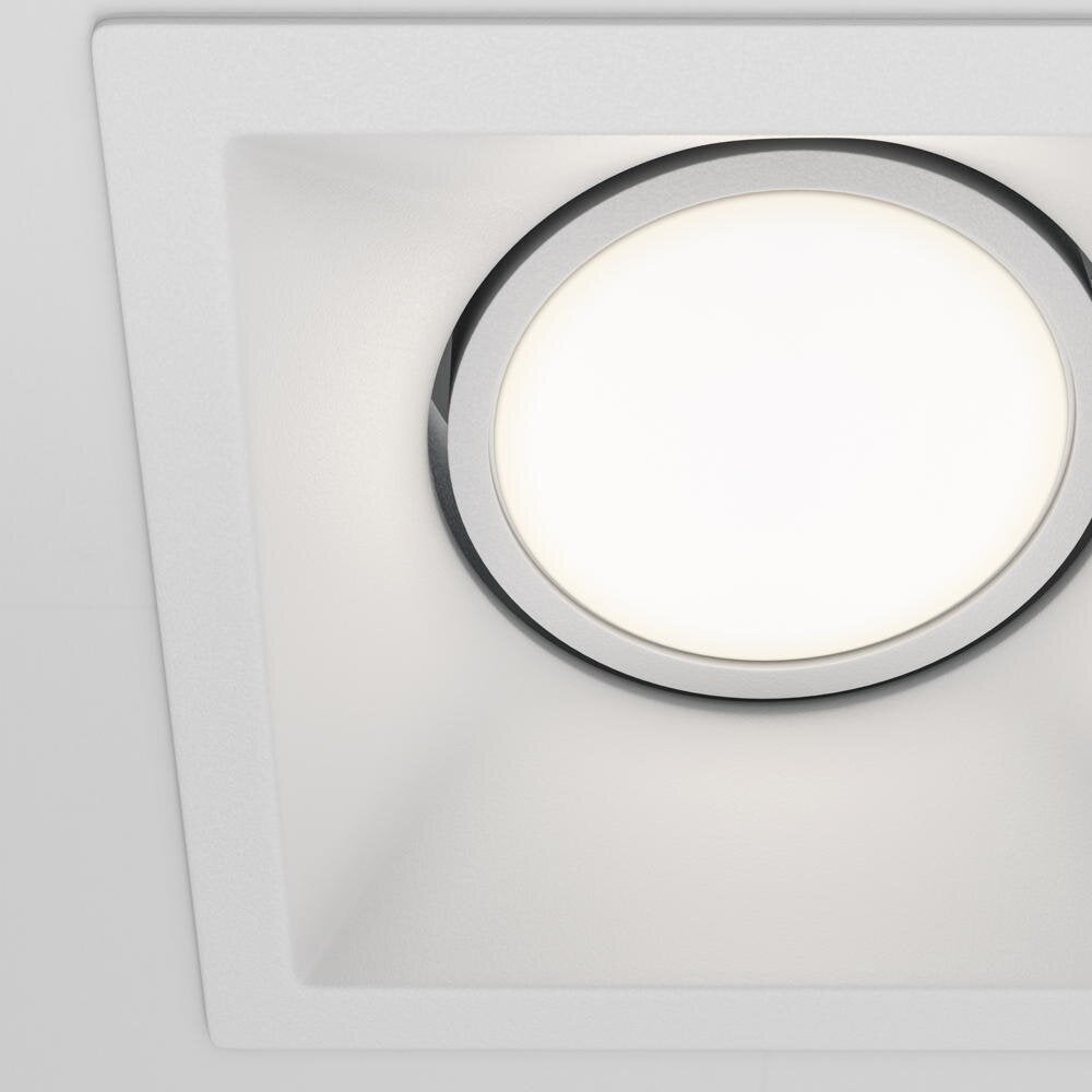 Dot inbouwplafondlamp in wit, GU10, vierkant, 90mm, IP20
