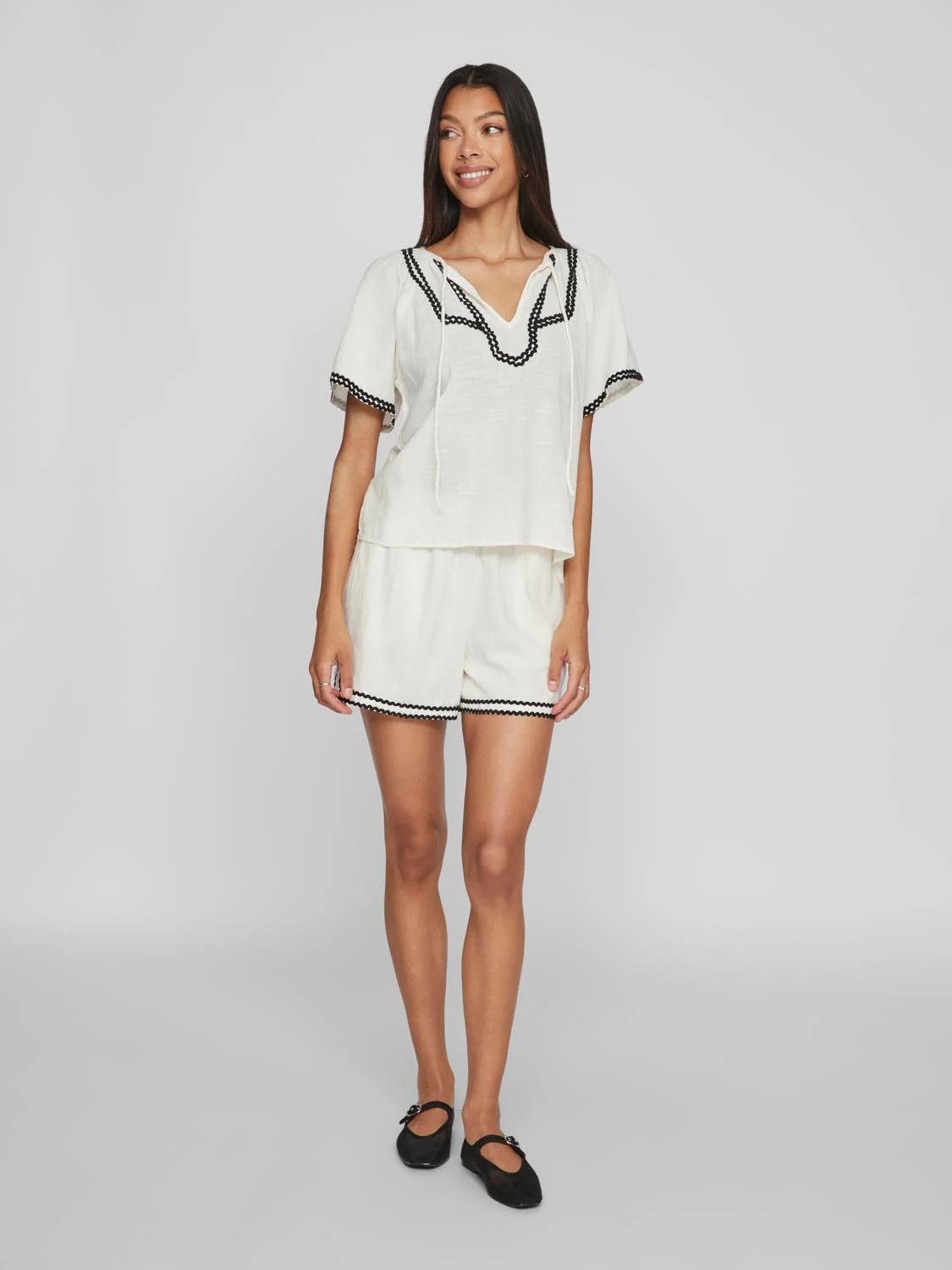 Vila  Vimanda S/S top - Eggnog