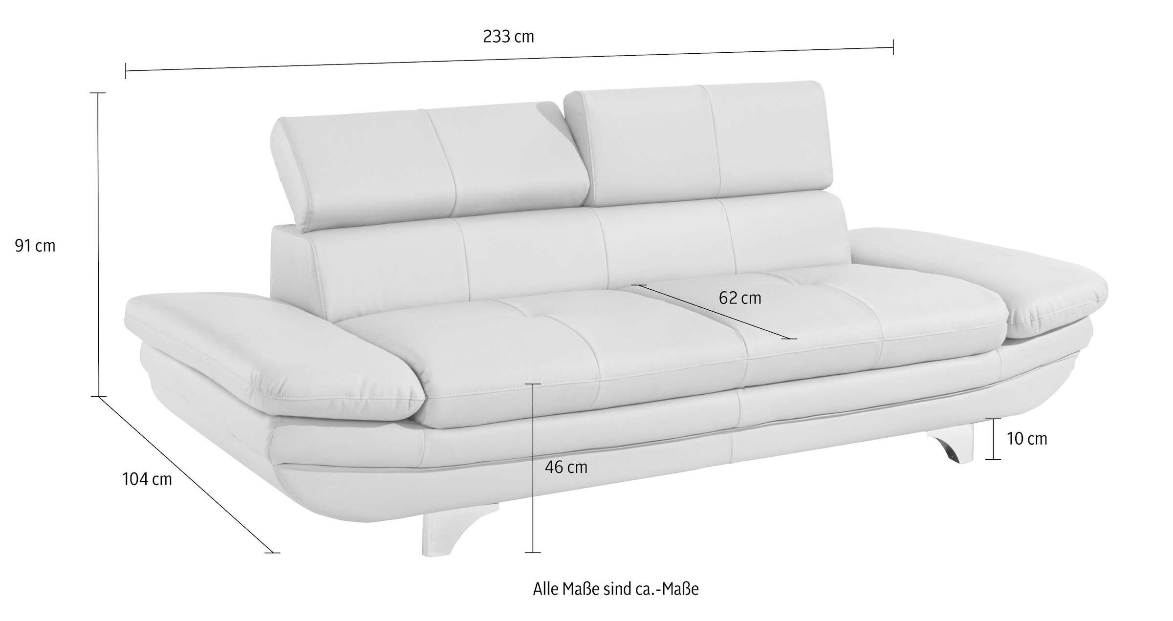 COTTA Polstergarnitur »Enterprise« Set,  Set bestehend aus: 3-Sitzer mit Arm- & Kopfteilverstellung & Hocker