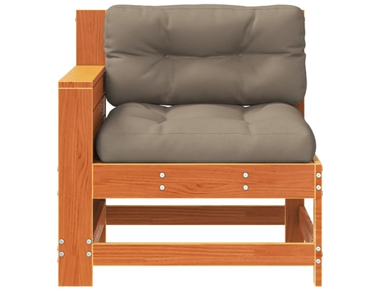 VIDAXL - Canapé de jardin accoudoir coussins cire marron bois pin mas...