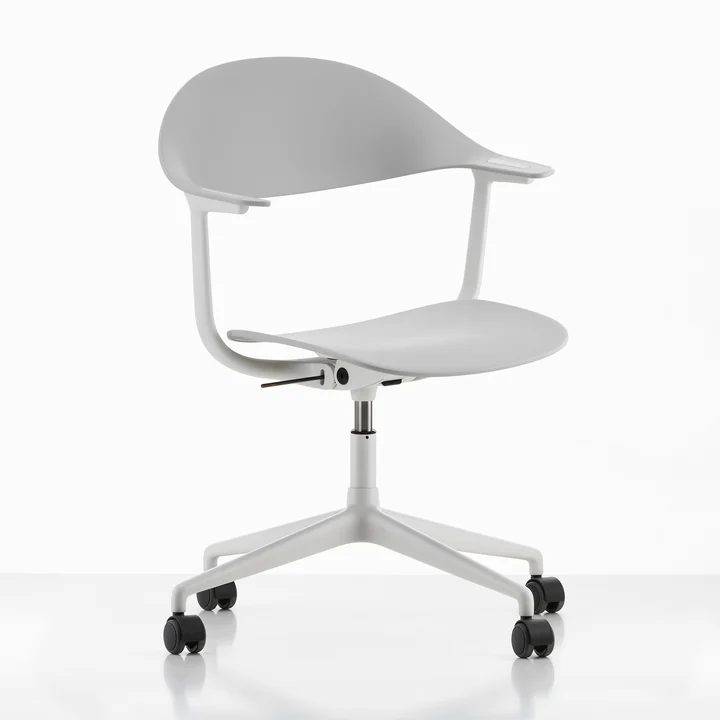 Vitra - Mynt Bürostuhl Viersterngestell, grau / soft light (Rollen für Hartboden)