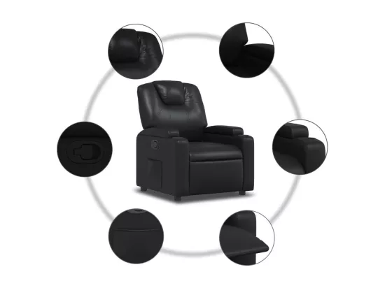 Fauteuil inclinable Noir Similicuir