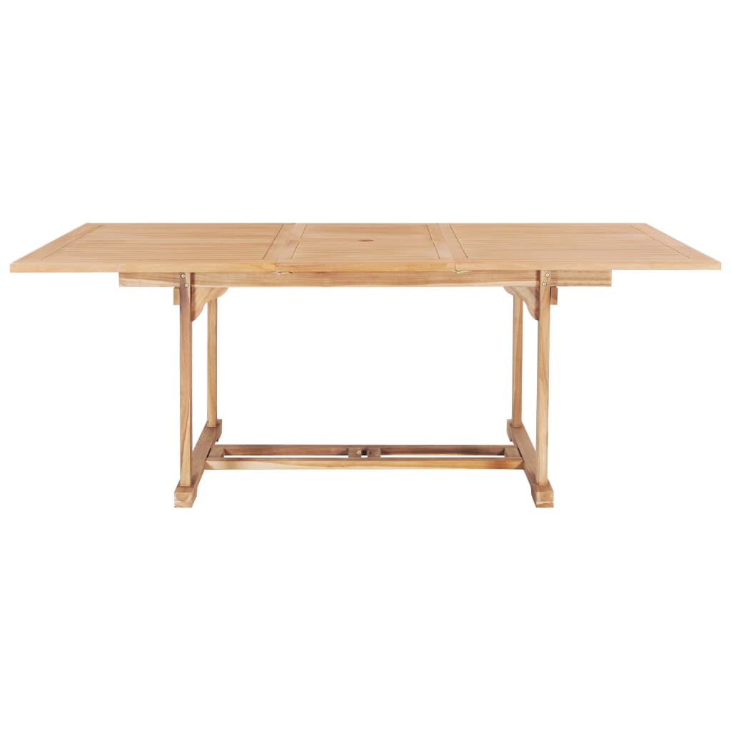 Meuble à dîner d'extérieur 7 pièces 150-200x100x75 cm teck massif