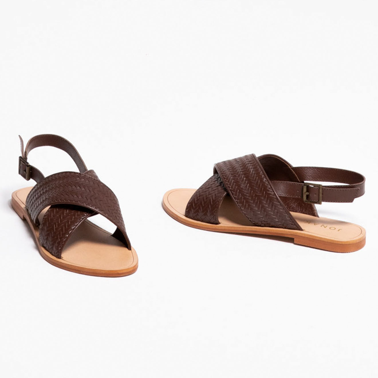 Jonak Sandales en Cuir Wapiti marron
