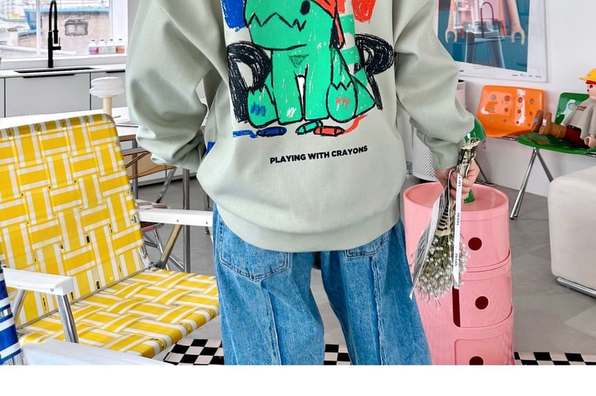 SeoulPop - Dinosaurus Losse Sweatshirt