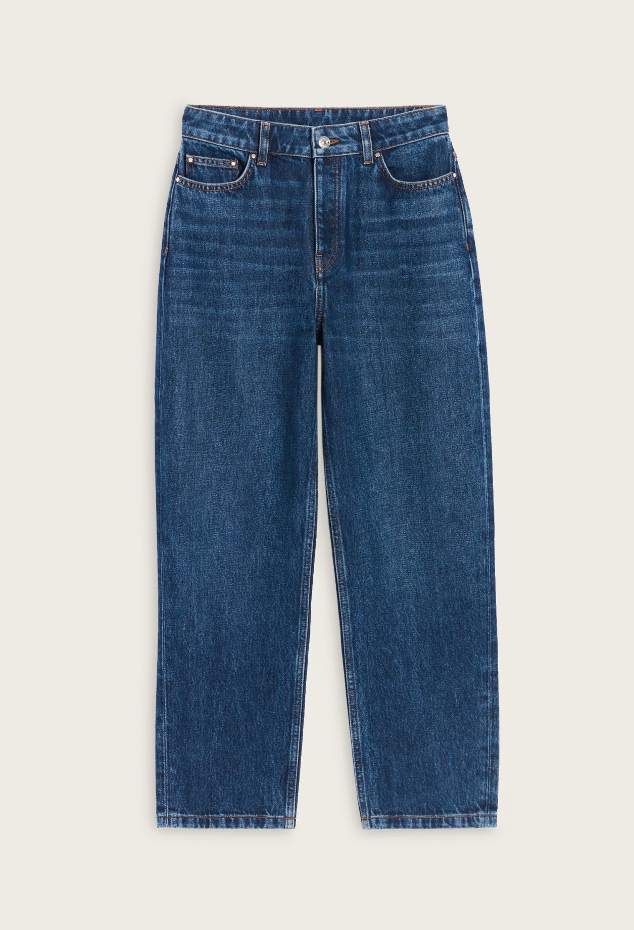 Jean mom bleu fonce
