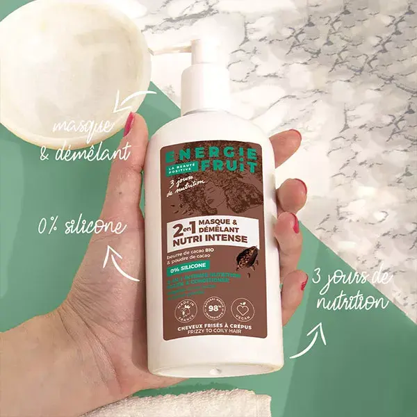 Energie Fruit Cheveux Masque 2 en 1 Nutri Intense Beurre de Cacao 300ml