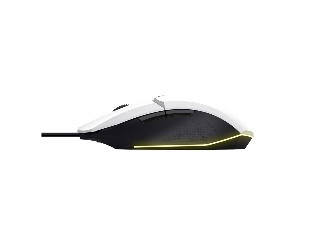 RATO GAMING C/ FIOS TRUST GXT109W BRANCO 6400 DPI