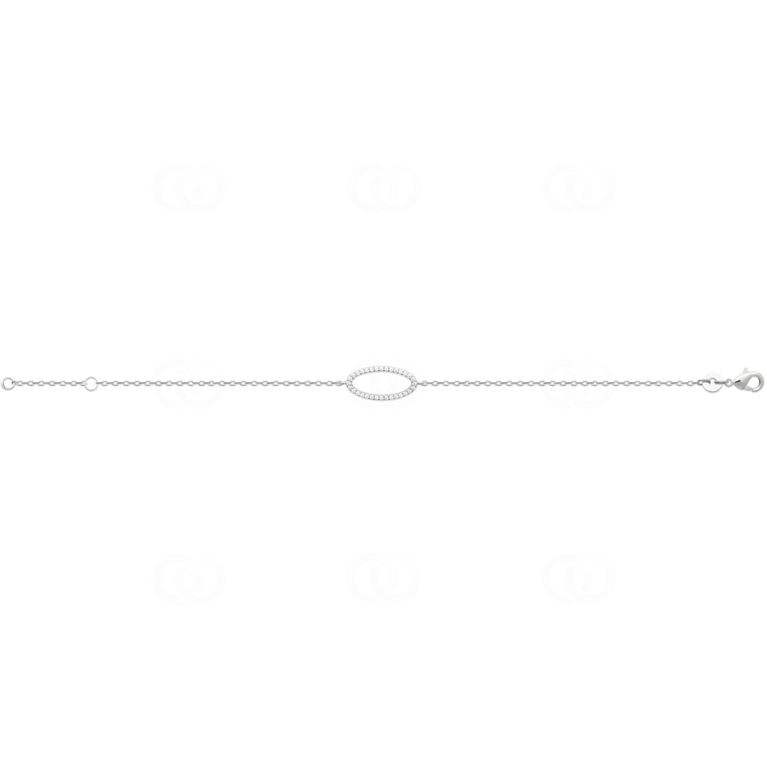 Armband 925 Silber rhodiniert mit Zirkonia 18cm