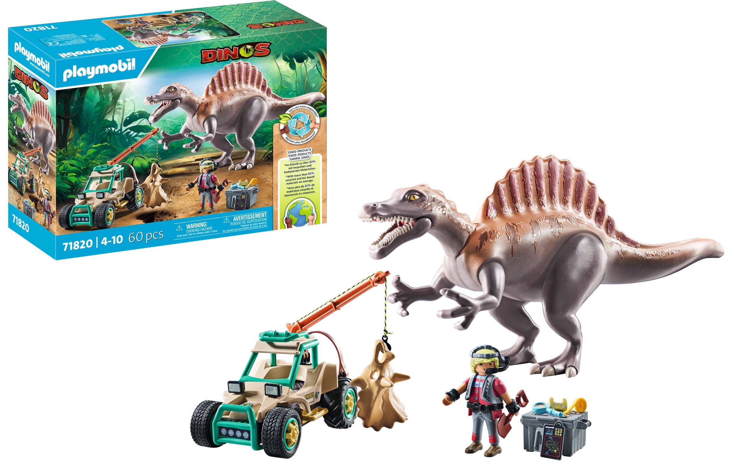Playmobil® Spielbausteine »Dinos Spinosaurus-Angriff auf Dino-Ausgrabung 71820«