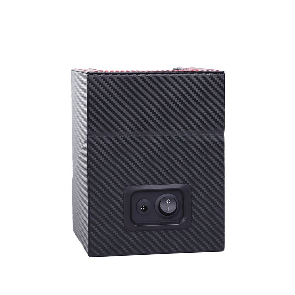 Automatische Leder Uhrenbeweger Box Rotierendes Uhren Gehäuse im Carbon Look - Schwarz