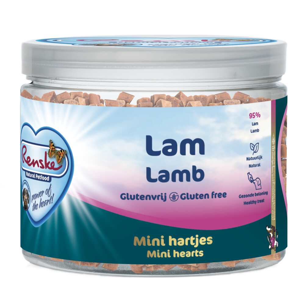 Renske Gezonde Beloning Hartjes Mini Lam100 gr