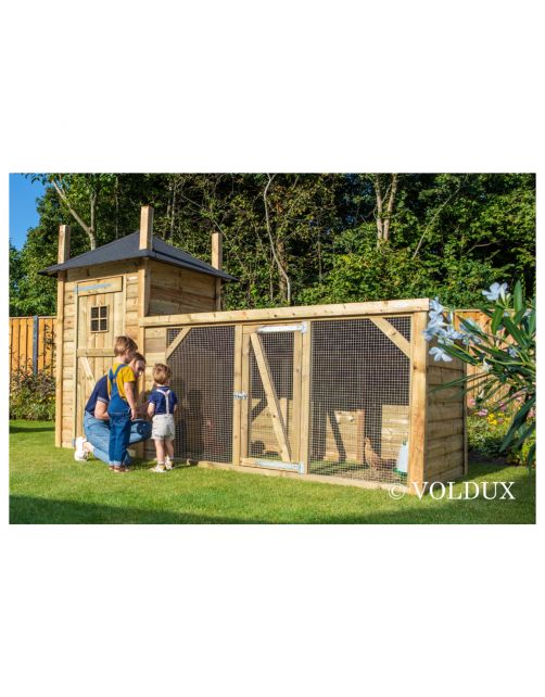 Voldux Dierenverblijf Lotte - Dierenverblijf - 392x150x235 cm Bruin