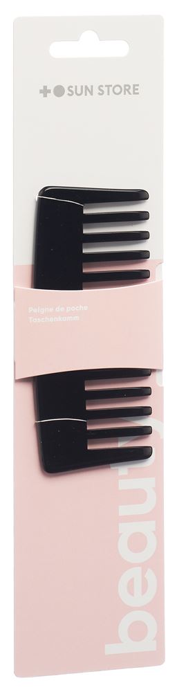 Sun Store Beauty Strähnen-Taschenkamm<br>1 Stück, 14cm, Acetat schwarz
