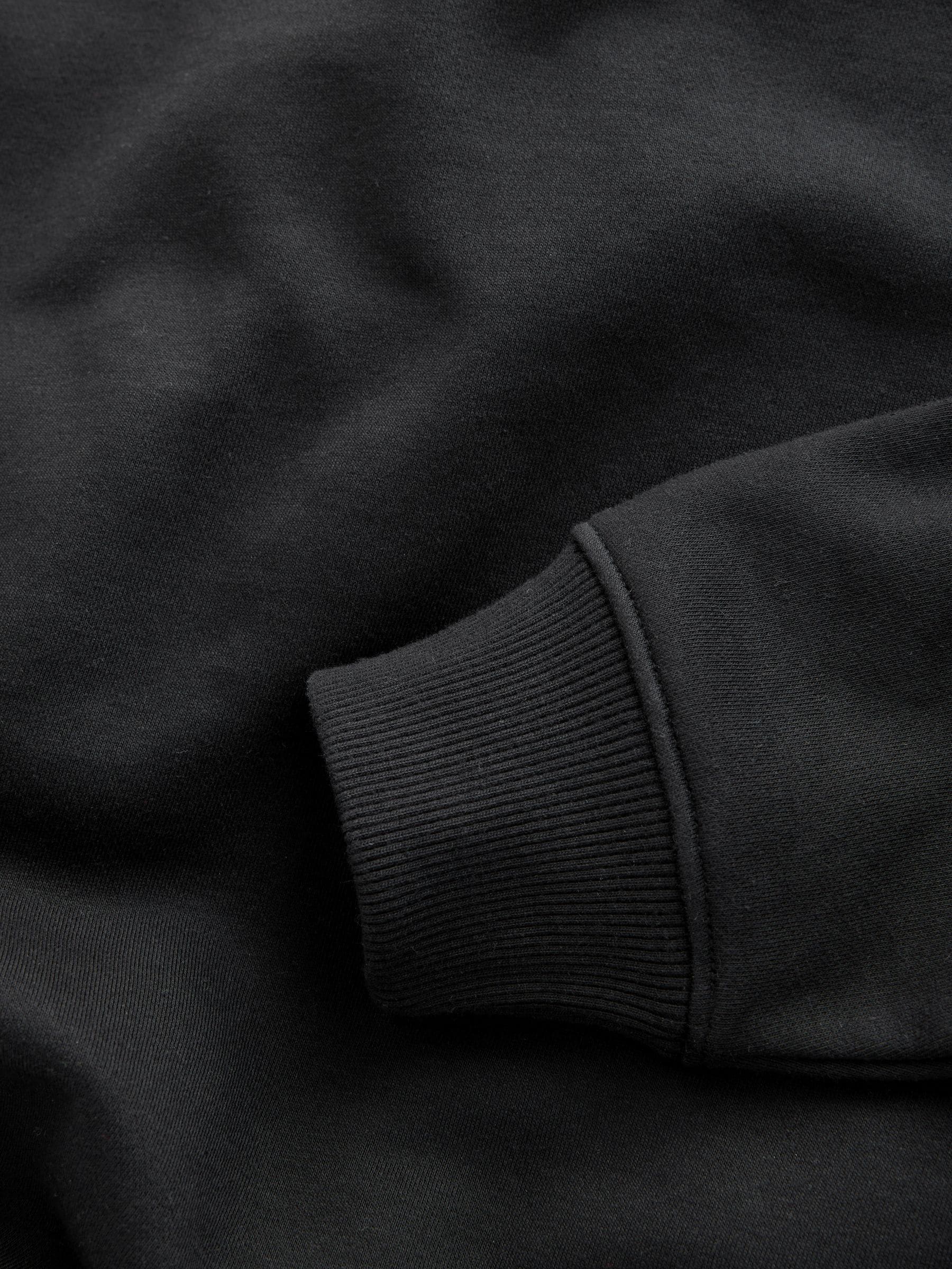 Zwart - Groot - Dik sweatshirt met ronde hals en hoog katoengehalte