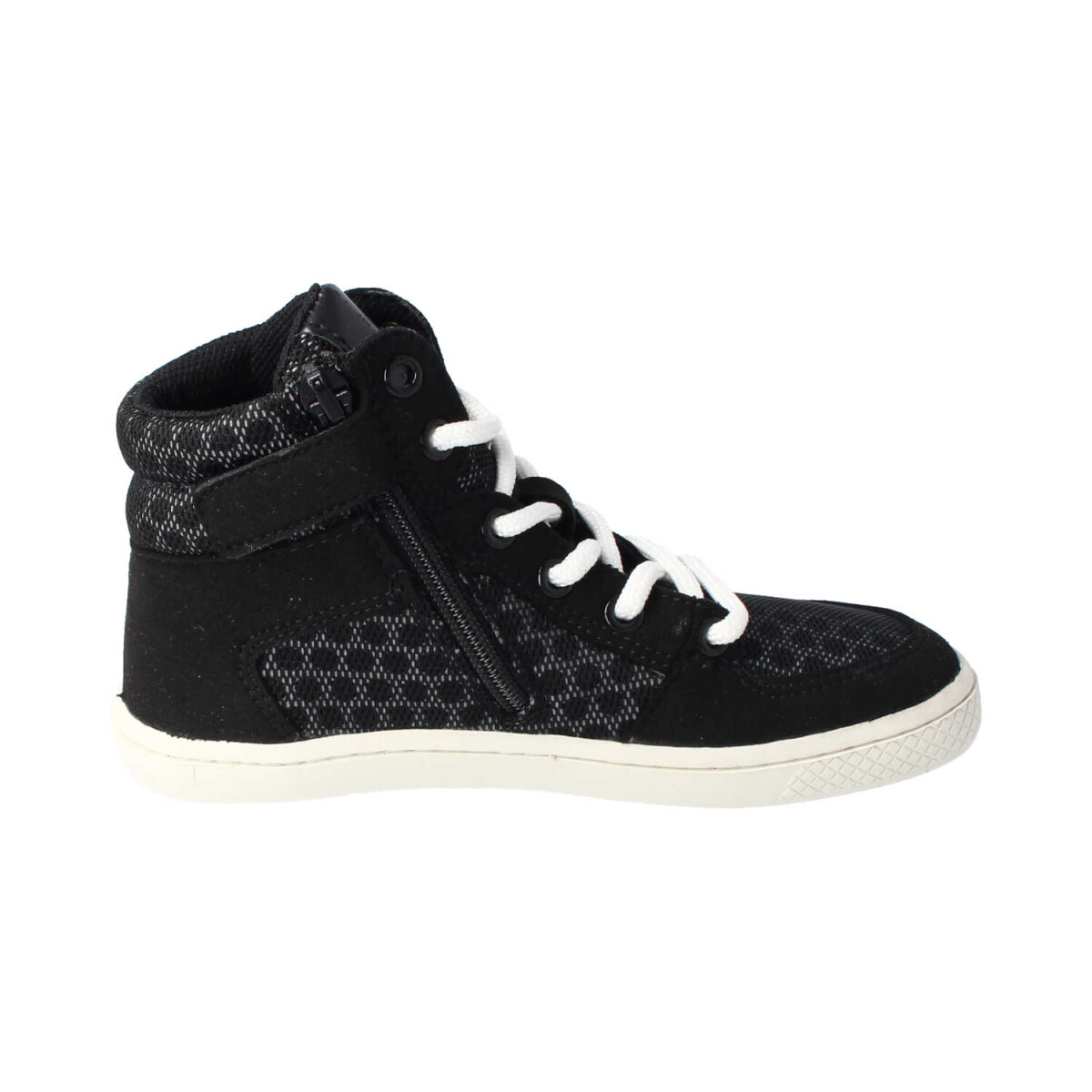V4054-00 CHAMPI vegan black/white reflector zipper Weite/M
