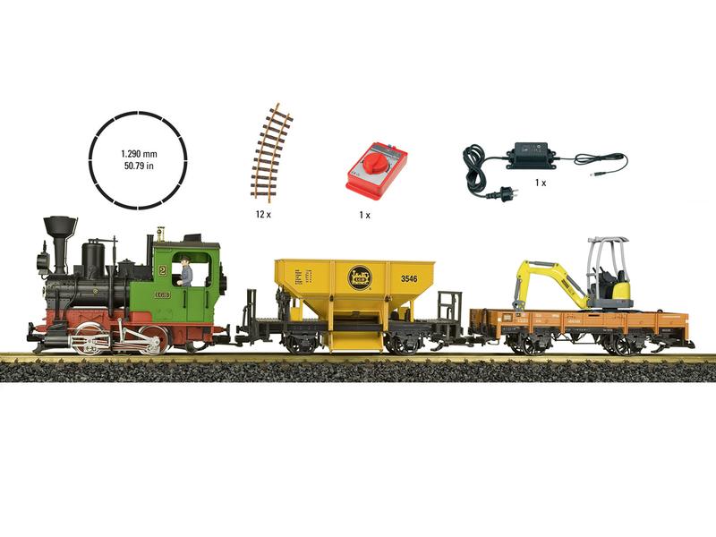 LGB Startpackung Güterzug 230 V, Spur G Güterzug Gartenbahn Starter Set