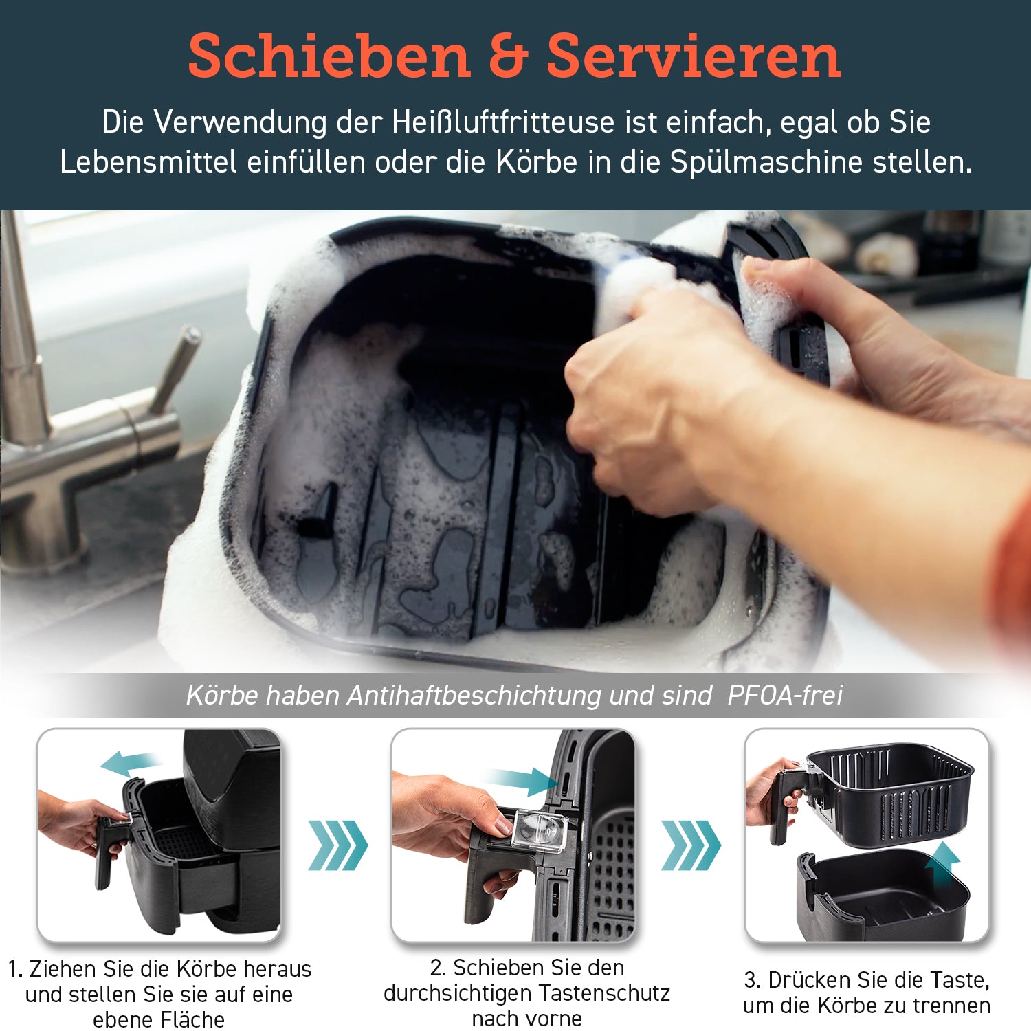 COSORI 3,5-Liter Heißluftfritteuse Schwarz