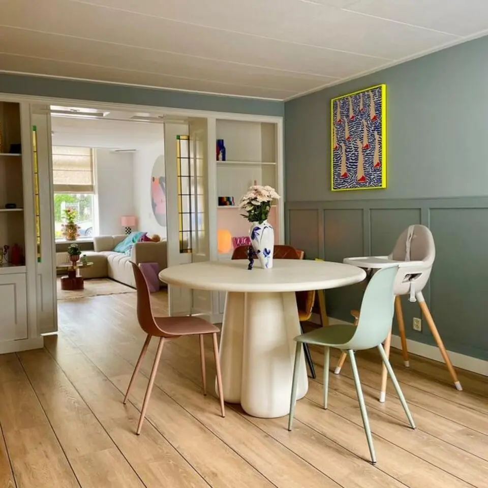 Eettafel Rond Ø120cm - Betonlook - Eettafel Boaz