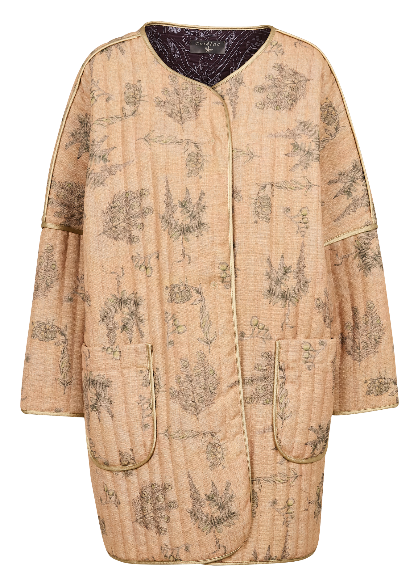 Manteau imprimé matelassé | Orange