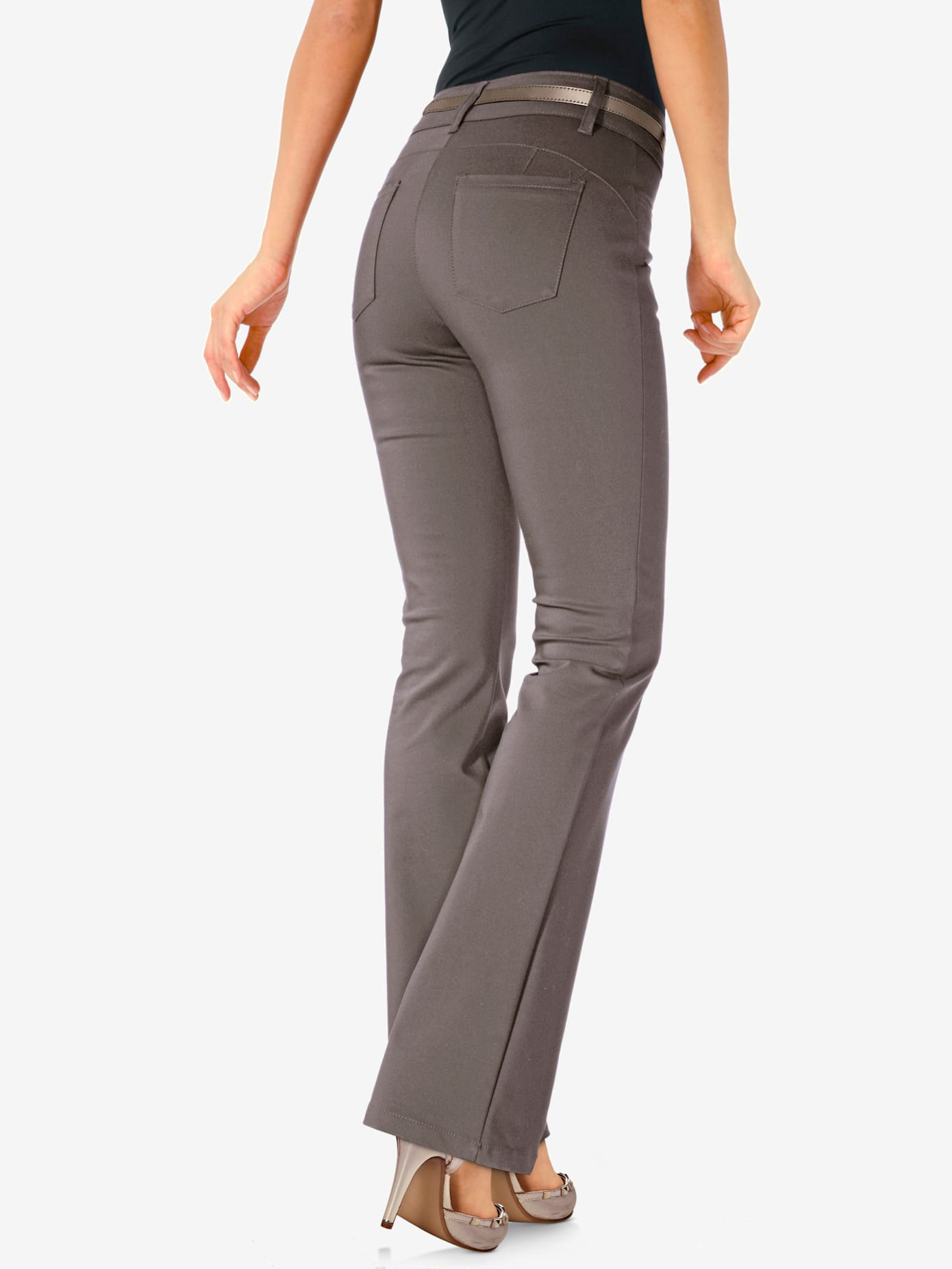 Pantalon effet ventre plat coupe bootcut tendance