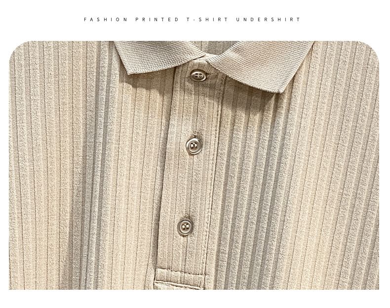 GRAYCIOUS - Poloshirt met korte mouwen en effen ribbelbreisel