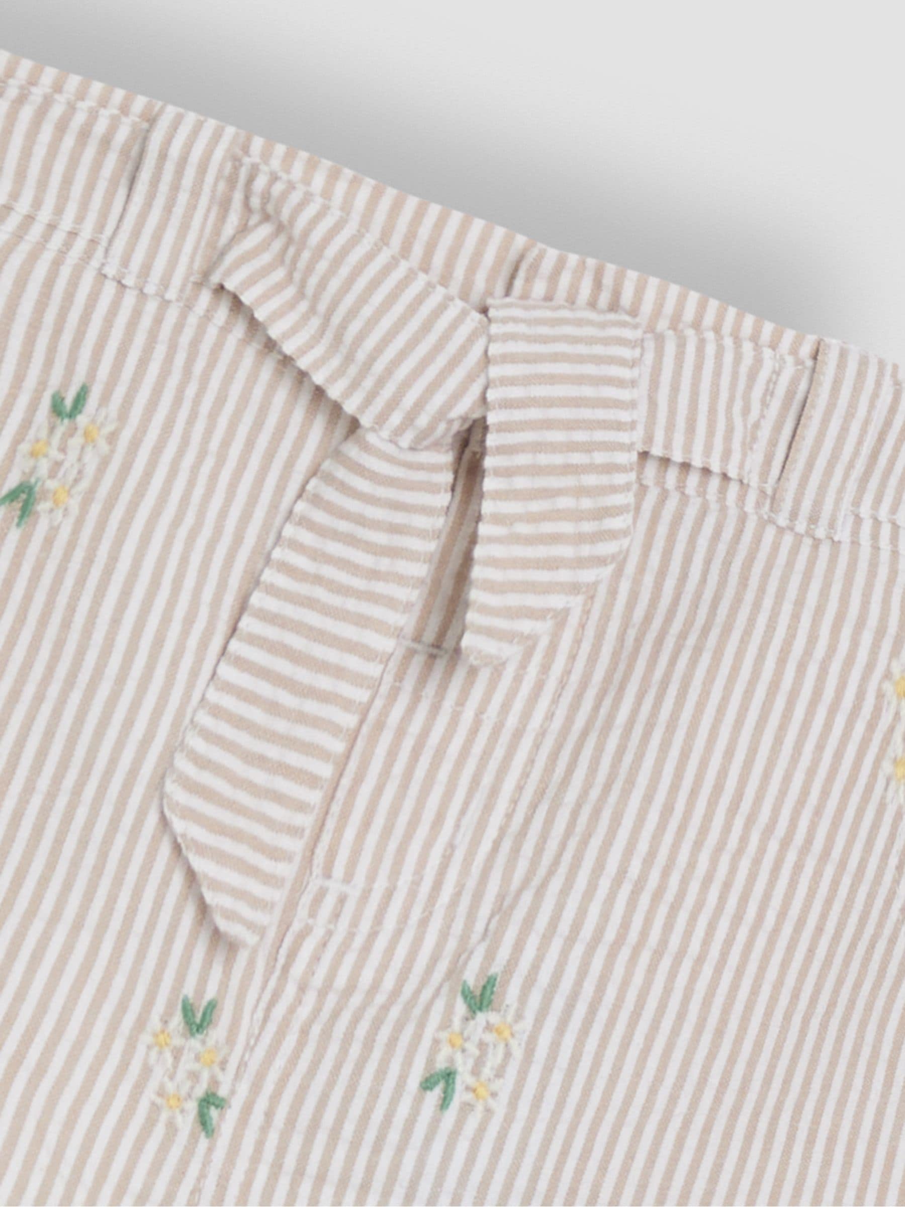 JoJo Maman Bébé Embroidered Turn-Up Hem Shorts