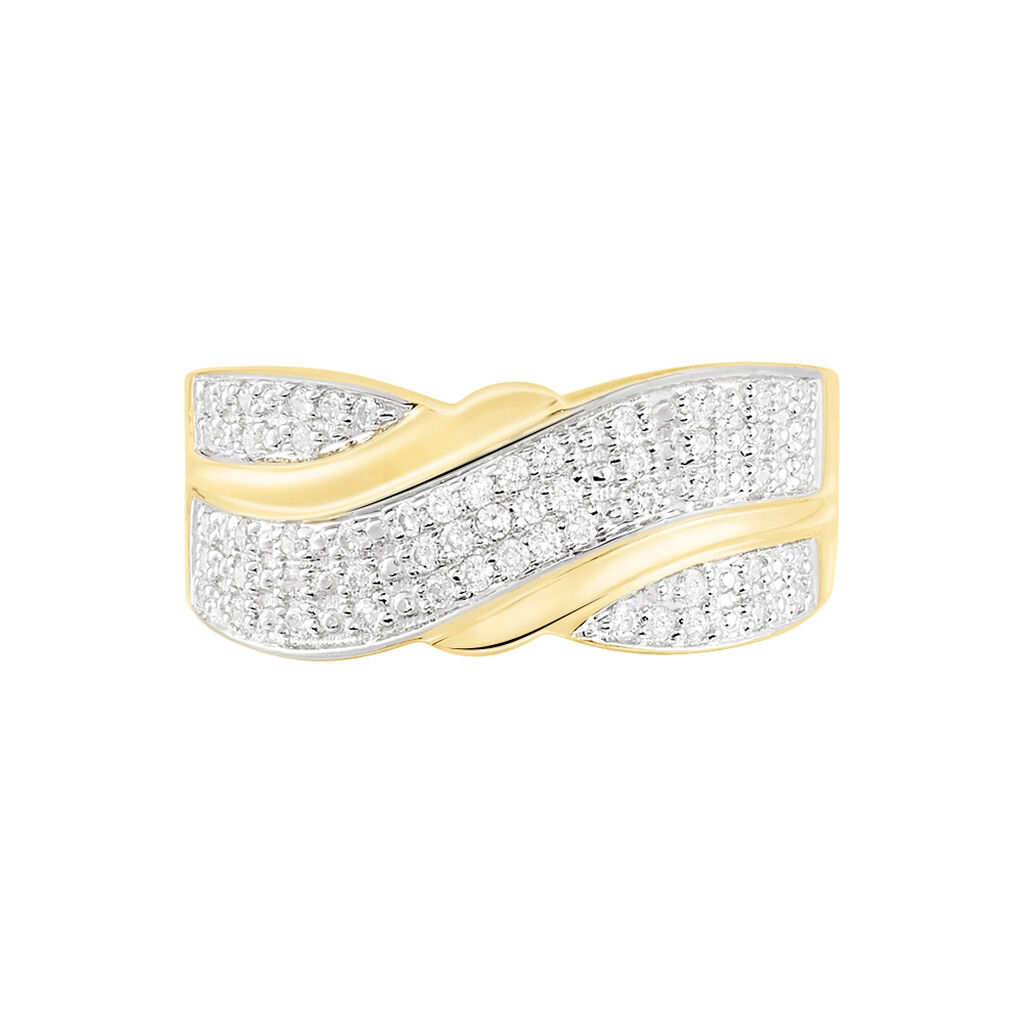 Bague Bandeau Or Jaune Oxyde De Zirconium