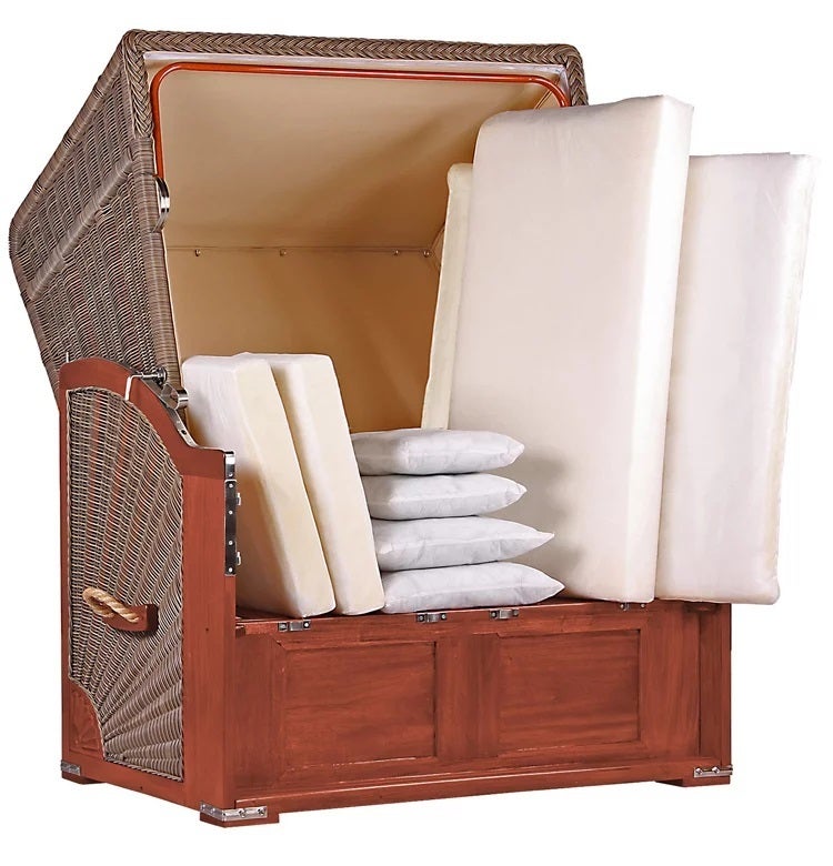 Strandstoel Nordstrand mahonie PE grijs design 551