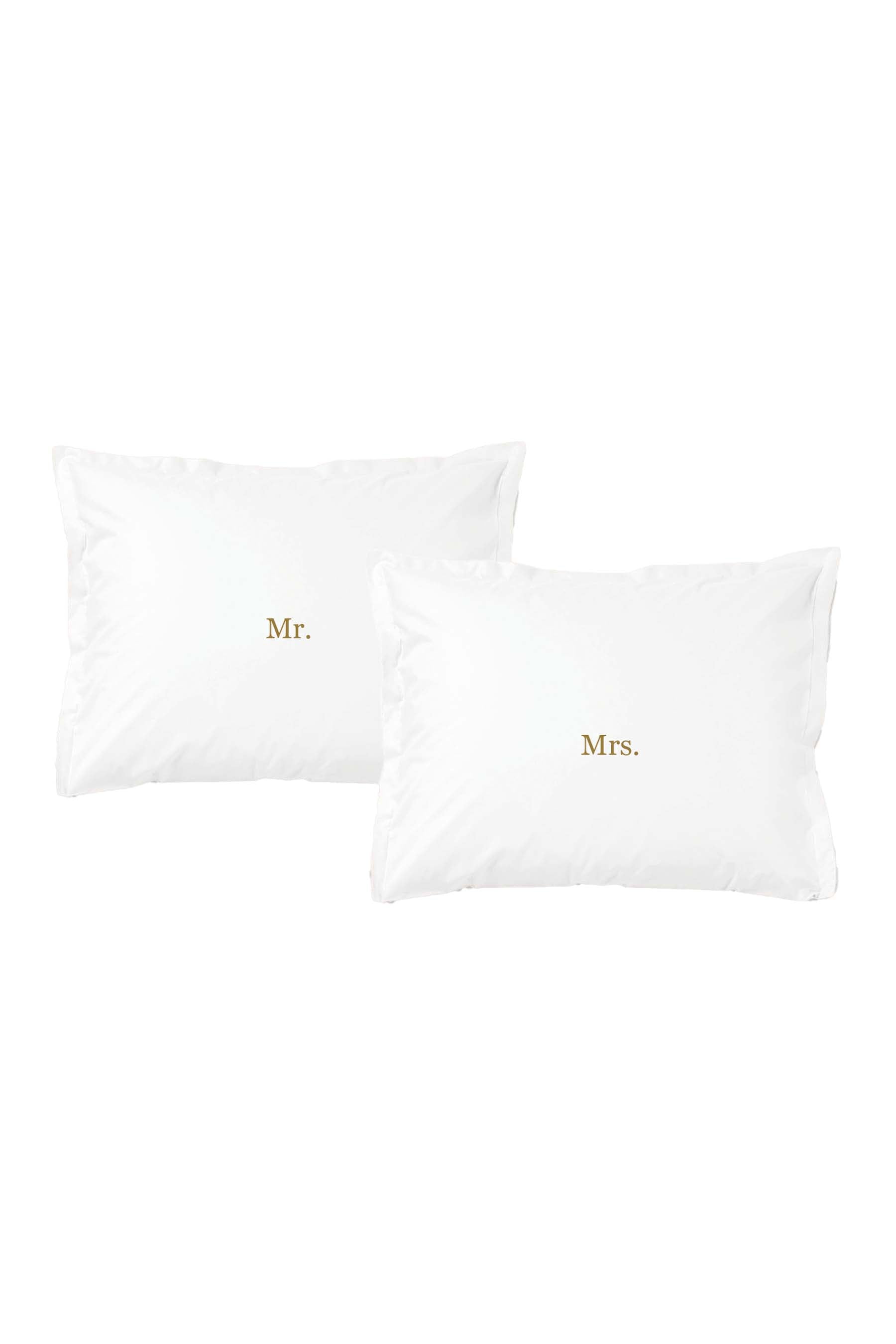 set van 2 kussenslopen Mr & Mrs