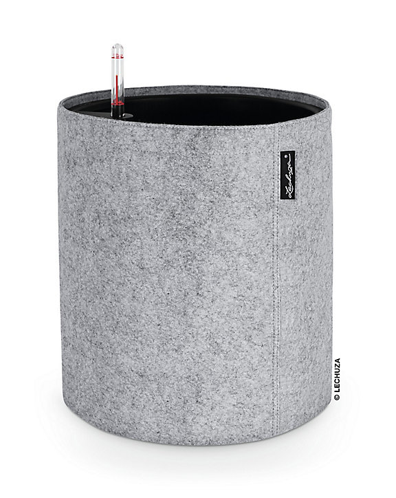 Pot rond Lechuza Trend Cover feutre gris clair Ø32 × h.33 cm