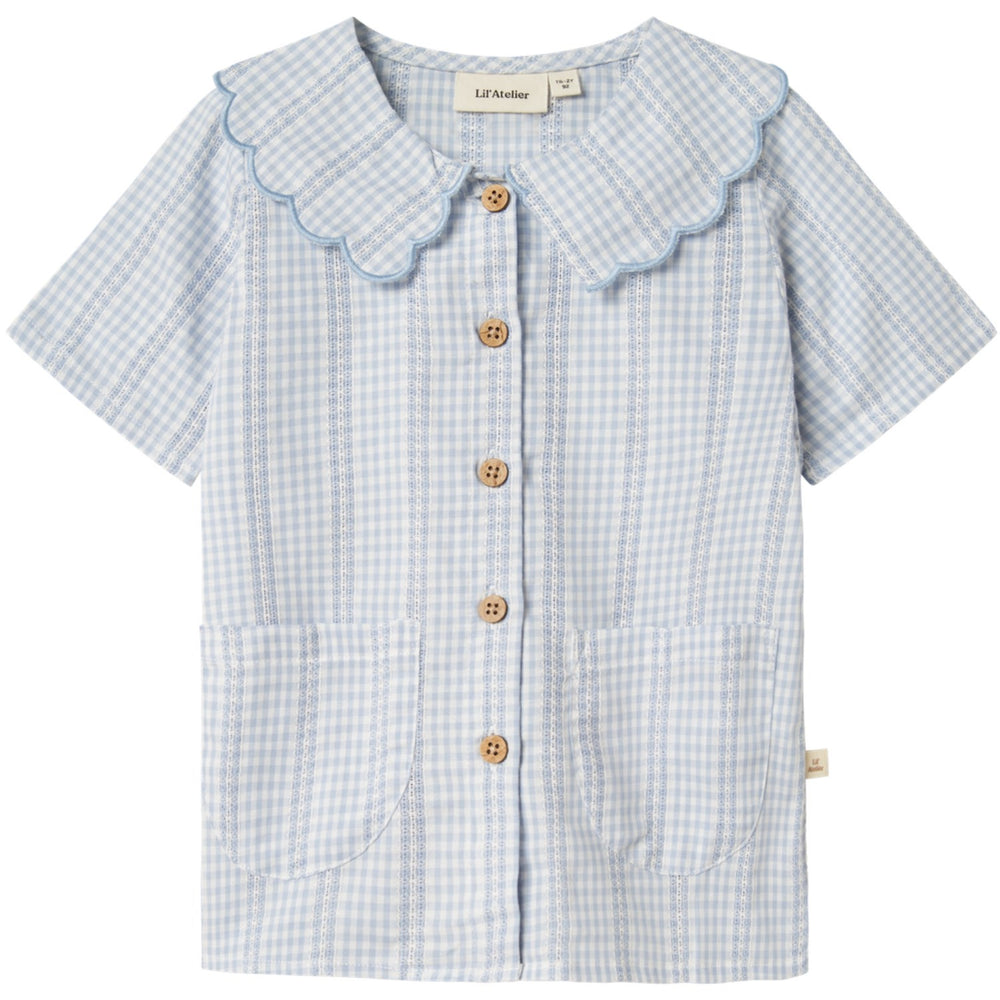 Køb Lil'Atelier Zen Blue Nmfhazelle Ss Loose Skjorte Lil