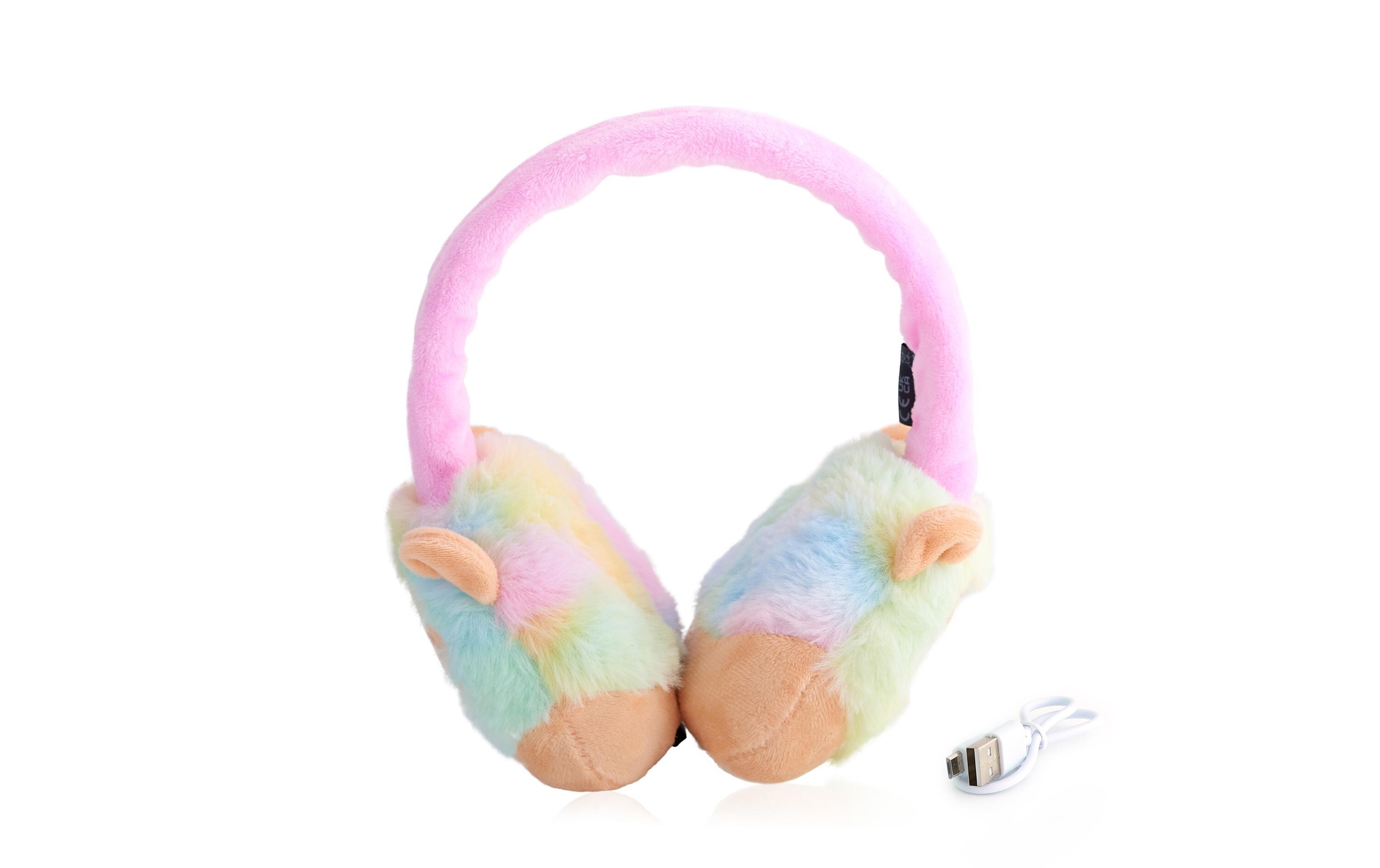 Kinderkopfhörer Leonard Bluetooth Hellgrün/HellpinkKabellose Plüsch-Kopfhörer