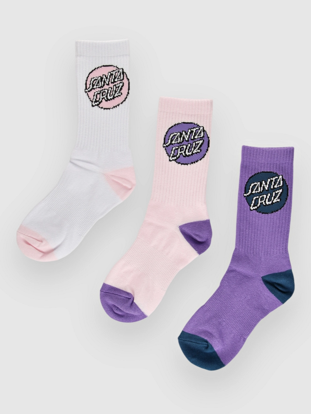 Santa Cruz Pop Dot 3 Pack Socks assorted