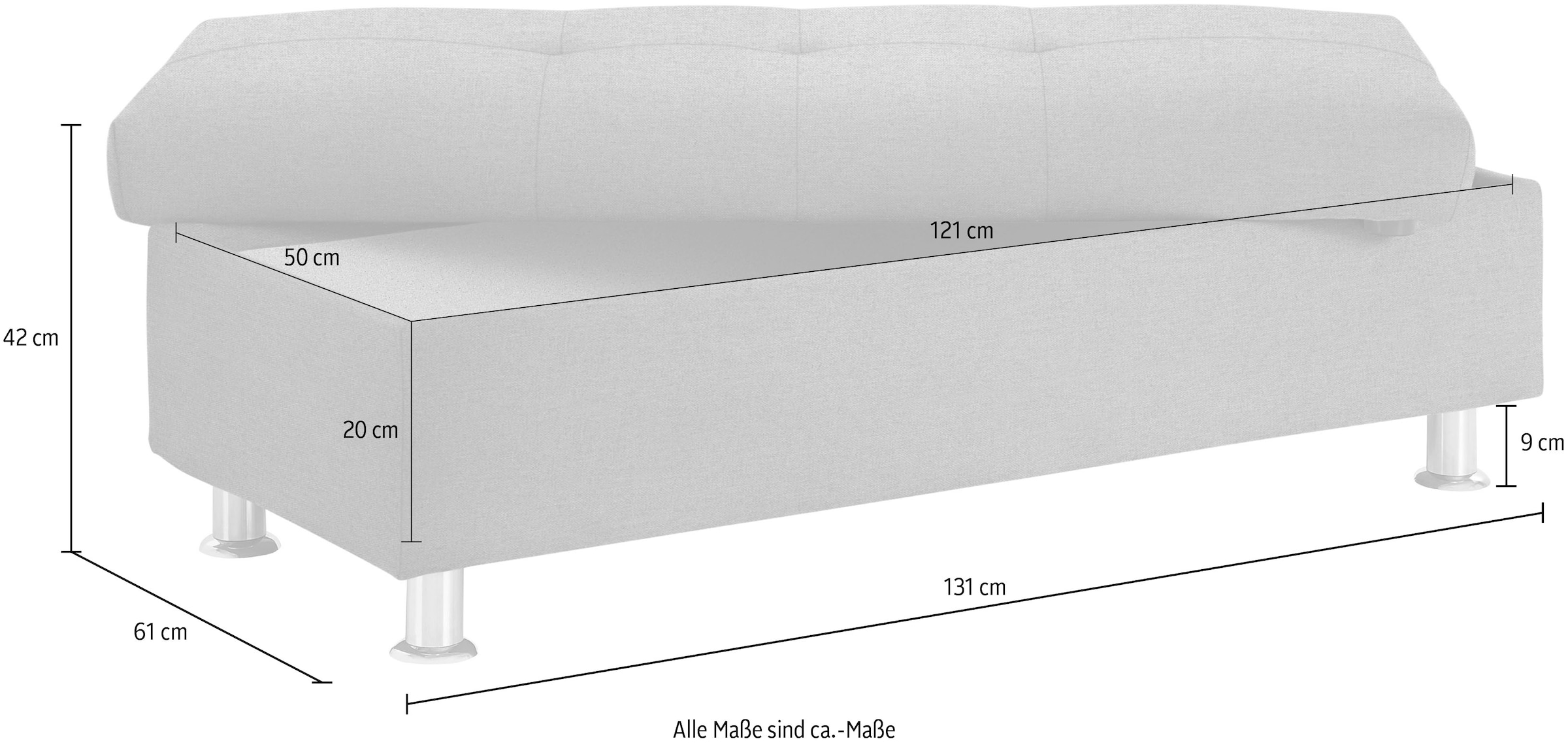 DOMO collection Stauraumhocker »Franzi« mit grossem Stauraumfach