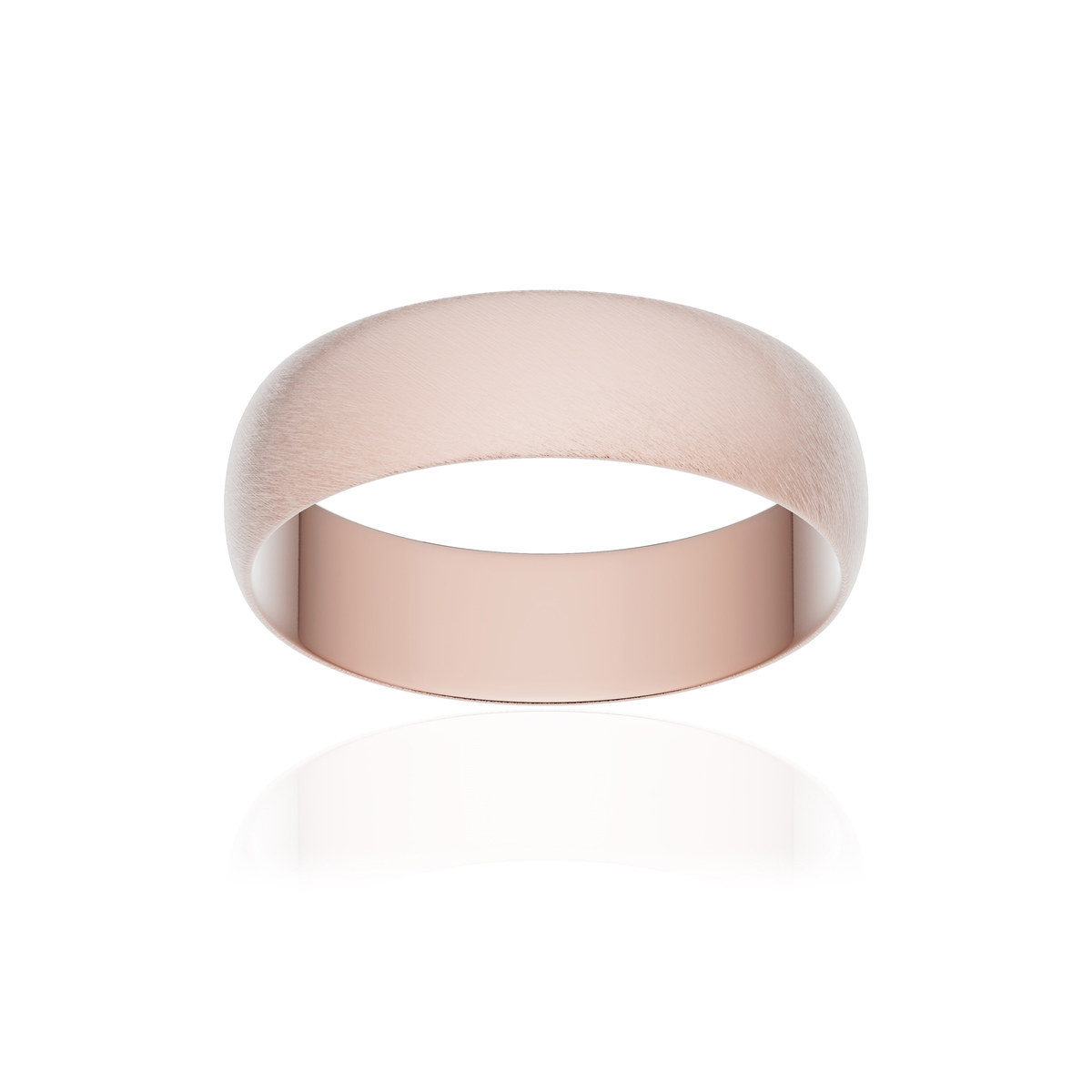 Alliance or 375 rose givré ruban 5,5mm