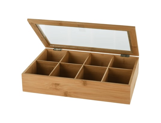 EXCELLENT HOUSEWARE - Bento - Lunch Box Boîte à thé avec 8 compartiments bambou