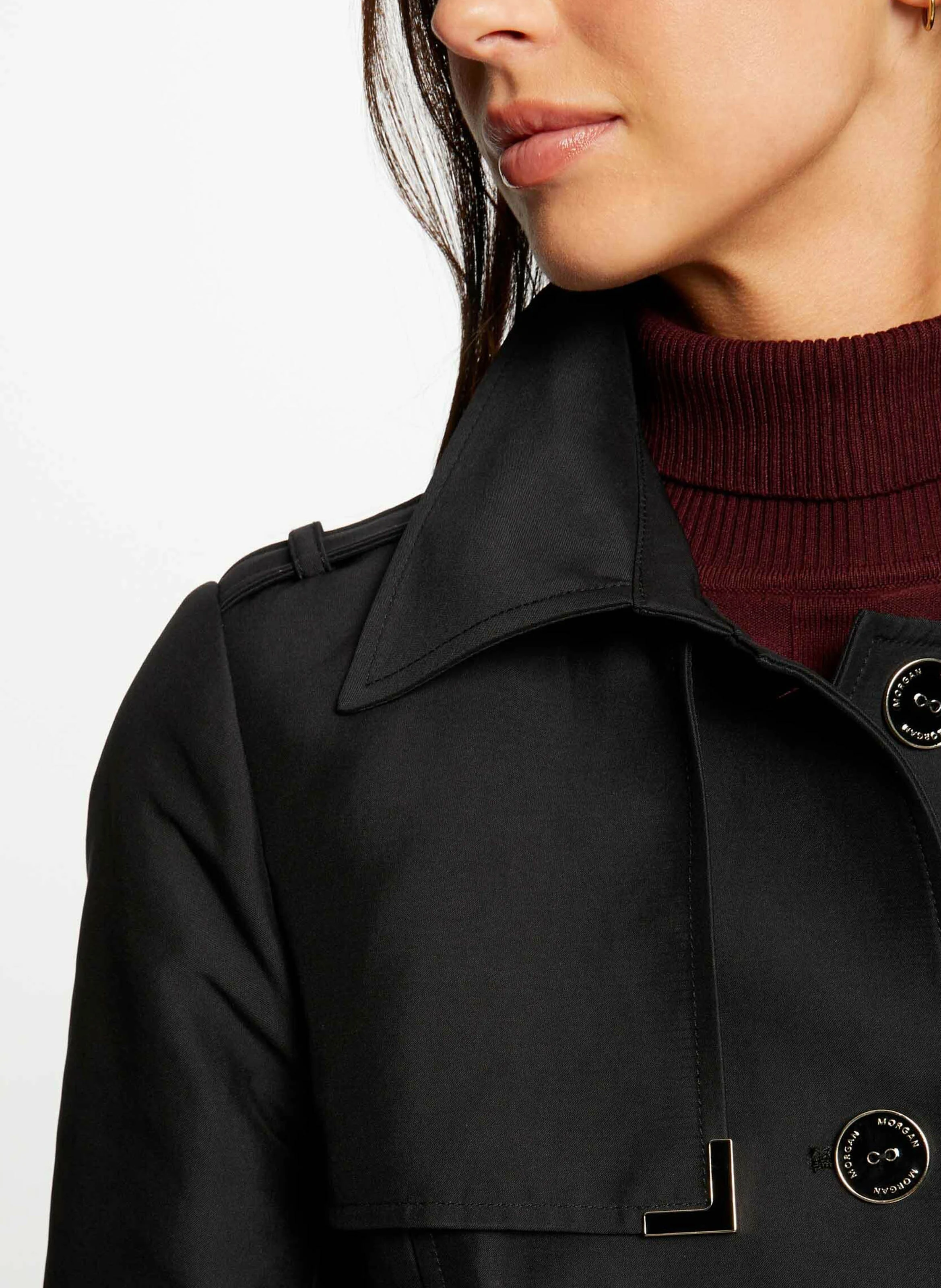 GINAI - Trench col à revers | Noir