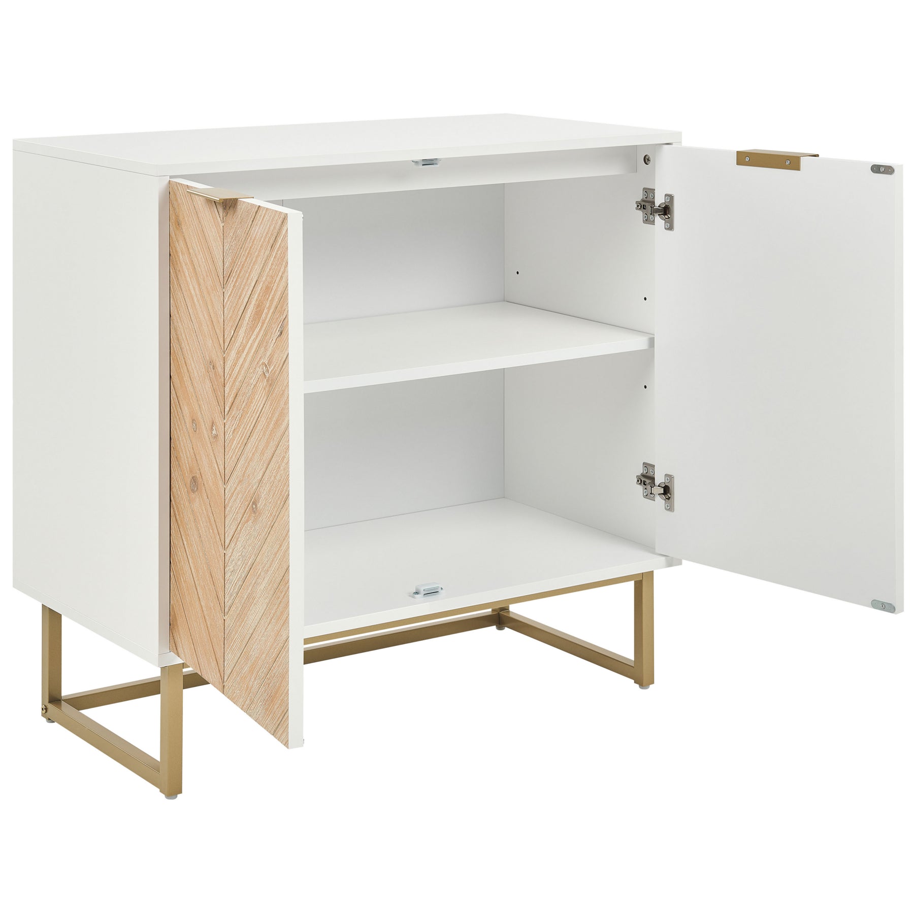 Beliani - ALASKA - Dressoir - Lichtbruin|Wit - Hout