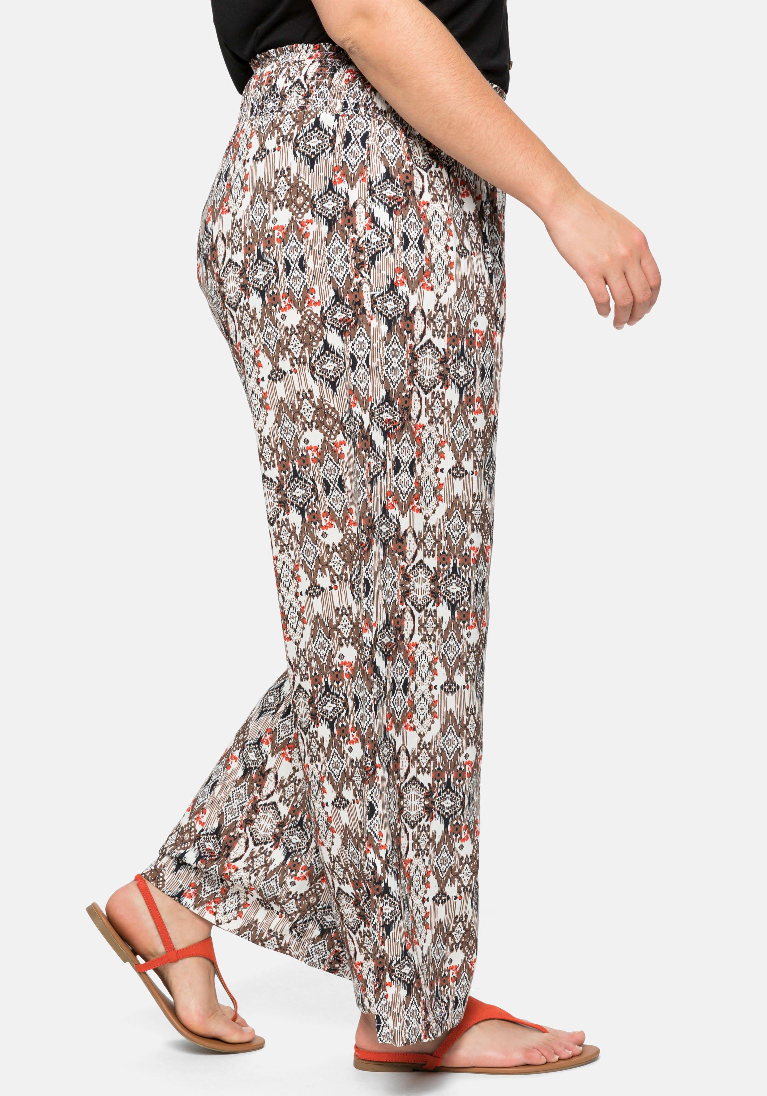 Weite Hose mit Smokbund, aus Viskose