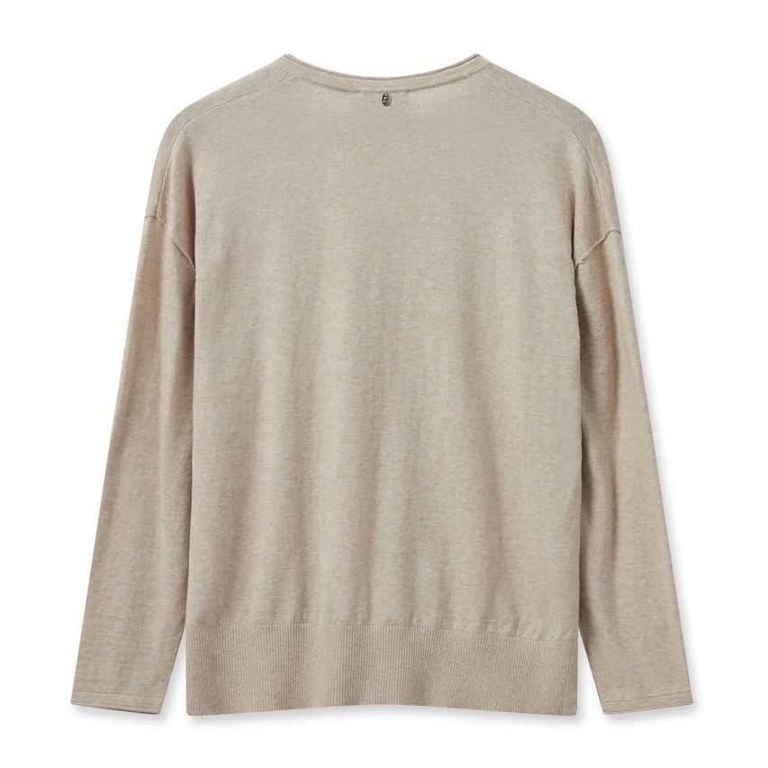 Mos Mosh  Tani V-neck striktrøje - Cement
