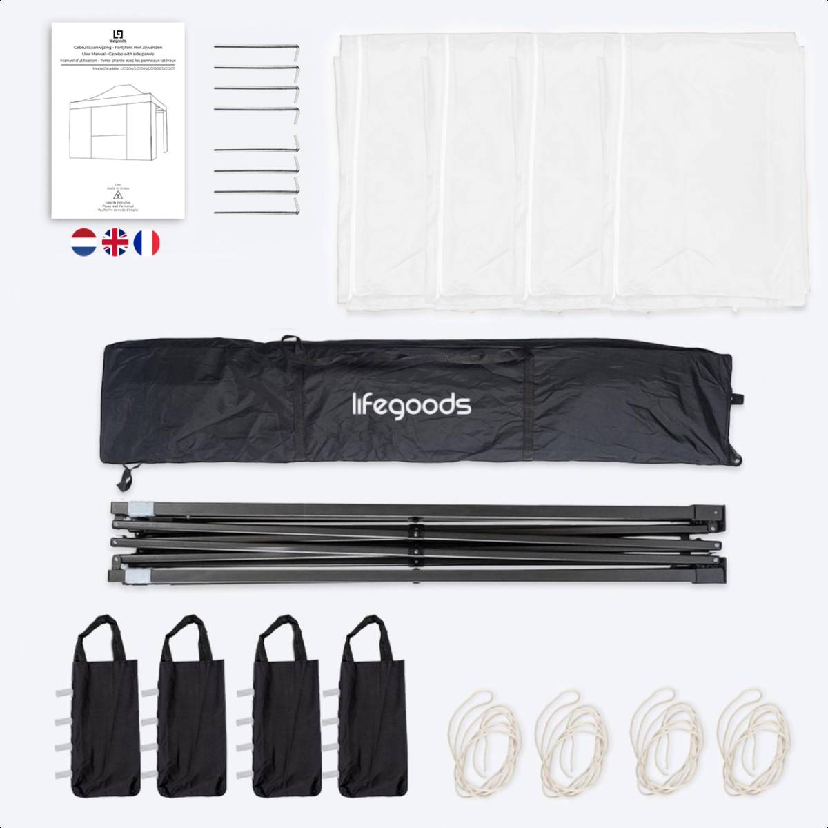 LifeGoods 3x4.5 m  partytent- White